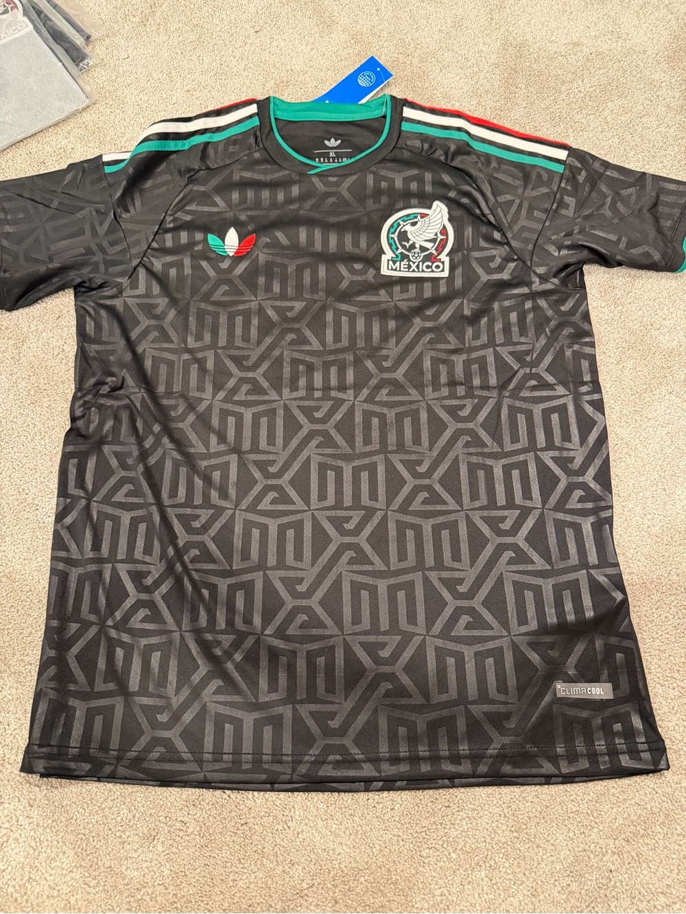 adidas Black Mexico World Cup soccer Jersey slim fit kit